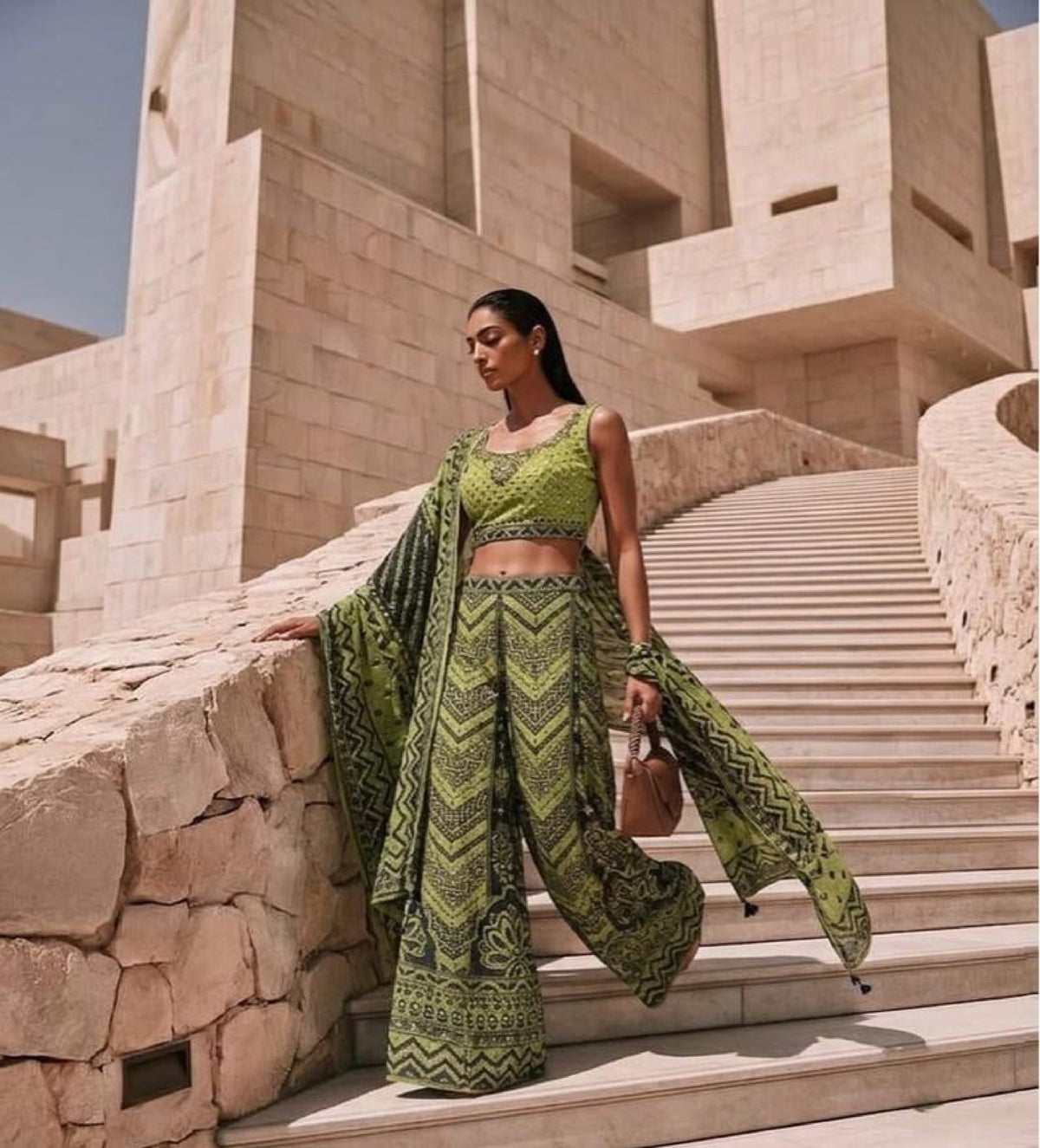 Olive Printed Coord Set